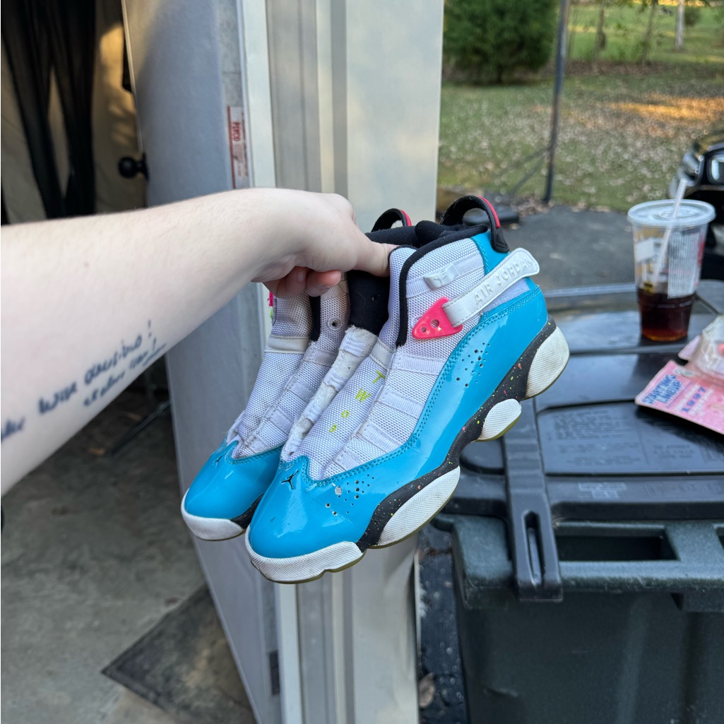 Jordan 6 Rings Blue Fury Cyber Pink